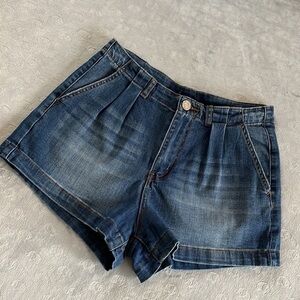 Indigo Rein‎ High Rise Denim Shorts see measurements